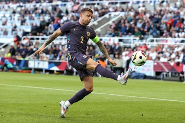 England v Bosnia & Herzegovina 3 June 2024, Newcastle - International Football Friendly - England v Bosnia & Herzegovina - Kieran Trippier of England - Photo: Mark Leech Offside. Newcastle UK Copyright: xMarkxLeechx xOffsidexOffside