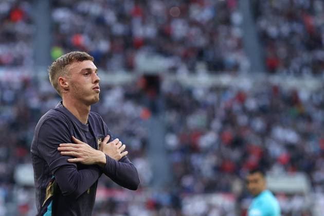 England v Bosnia & Herzegovina 3 June 2024, Newcastle - International Football Friendly - England v Bosnia & Herzegovina - Cole Palmer of England celebrates scoring the opening goal from the penalty spot - Photo: Mark Leech Offside. Newcastle UK Copyright: xMarkxLeechx xOffsidexOffside