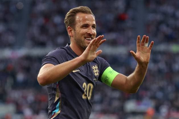 Sport Bilder des Tages England v Bosnia & Herzegovina 3 June 2024, Newcastle - International Football Friendly - England v Bosnia & Herzegovina - Harry Kane of England celebrates scoring their 3rd goal - Photo: Mark Leech Offside. Newcastle UK Copyright: xMarkxLeechx xOffsidexOffside