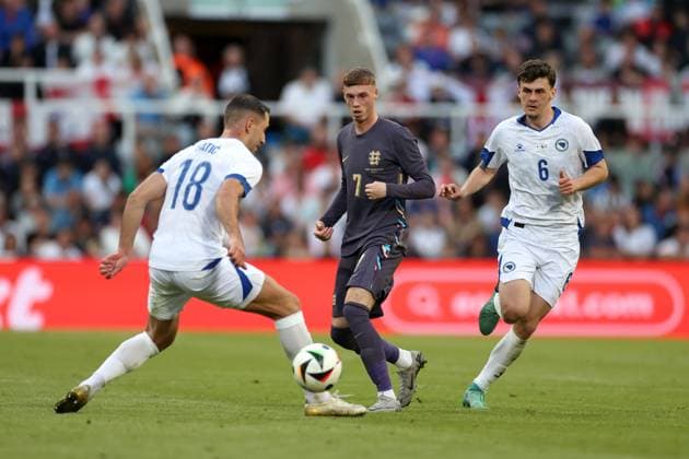 England v Bosnia & Herzegovina 3 June 2024, Newcastle - International Football Friendly - England v Bosnia & Herzegovina - Cole Palmer of England - Photo: Mark Leech Offside. Newcastle UK Copyright: xMarkxLeechx xOffsidexOffside