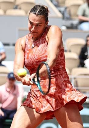 Aryna Sabalenka, BLR, during fourth round of 2024 French Open at Roland Garros, Paris, 03 06 2024; -