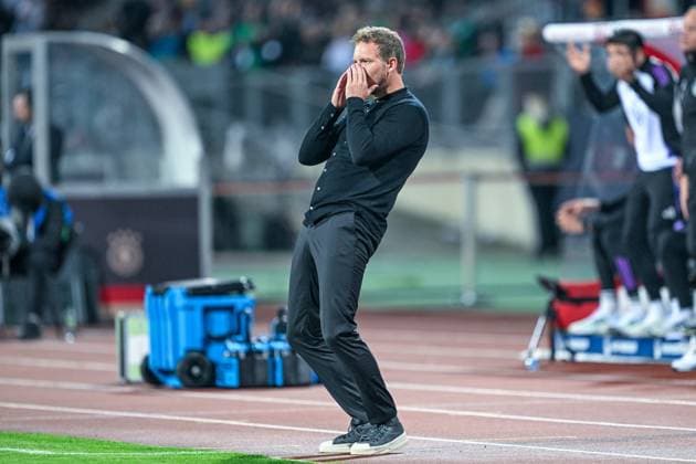 Testspiel: Deutschland - Ukraine am 03.06.2024 im Max-Morlock-Stadion in Nürnberg Trainer Julian Nagelsmann (Deutschland) unzufrieden, enttäuscht, enttaeuscht, niedergeschlagen. *** Test match Germany Ukraine on 03 06 2024 at the Max Morlock Stadium in Nuremberg Coach Julian Nagelsmann Germany dissatisfied, disappointed, disappointed, dejected MT