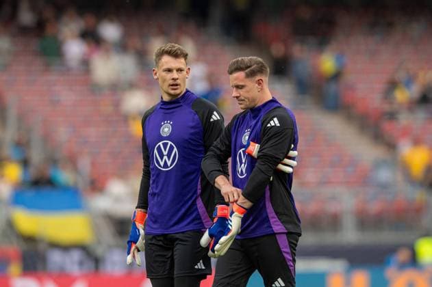 Fussball, Herren, Saison 2023 2024, Länderspiel in Nürnberg, Deutschland - Ukraine, v.l. Torhüter Alexander Nübel (Deutschland), Torhüter Marc-Andre ter Stegen (Deutschland), 03.06. 2024, Copyright: xSebastianxRäppold MatthiasxKochx
