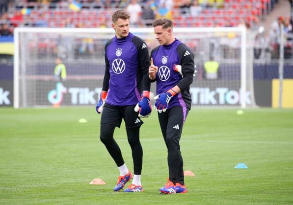 BAU 03.06.2024 Nürnberg Fußball Länderspiel Deutschland vs. Ukraine, v.l. Alxander Nübel, Marc-Andre ter Stegen (GER)