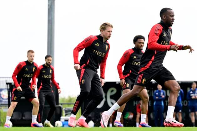Media Activities of the Belgian National Football team - 20240604 TUBIZE, BELGIUM - JUNE 04 : De Bruyne Kevin forward of Belgium pictured during a training session prior to the UEFA EURO, EM, Europameisterschaft,Fussball 2024 European Football Championship at the Belgian National Football center on June 04, 2024 in Tubize, Belgium, 04 06 2024 Tubize Belgium  Copyright: xPeterxDexVoechtx