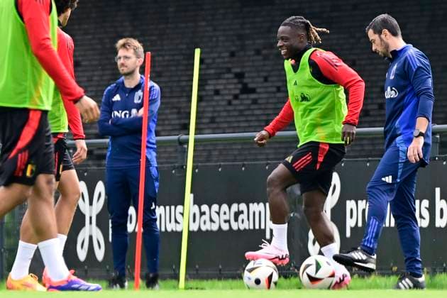 Media Activities of the Belgian National Football team - 20240604 TUBIZE, BELGIUM - JUNE 04 : Doku Jeremy forward of Belgium pictured during a training session prior to the UEFA EURO, EM, Europameisterschaft,Fussball 2024 European Football Championship at the Belgian National Football center on June 04, 2024 in Tubize, Belgium, 04 06 2024 Tubize Belgium  Copyright: xPeterxDexVoechtx