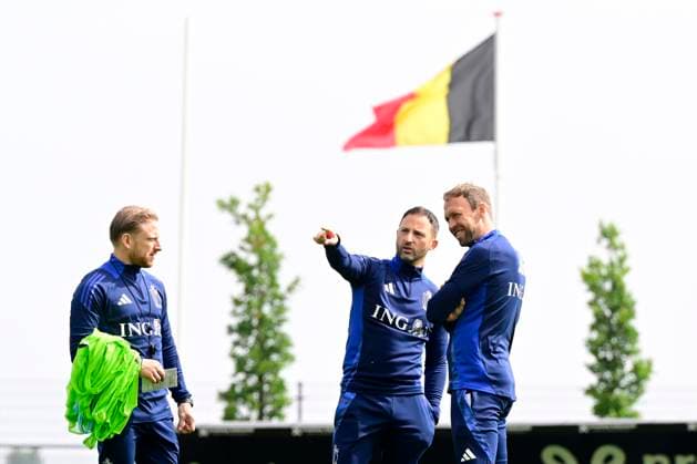 Media Activities of the Belgian National Football team - 20240604 TUBIZE, BELGIUM - JUNE 04 : Tedesco Domenico head coach of Belgium pictured during a training session prior to the UEFA EURO, EM, Europameisterschaft,Fussball 2024 European Football Championship at the Belgian National Football center on June 04, 2024 in Tubize, Belgium, 04 06 2024 Tubize Belgium  Copyright: xPeterxDexVoechtx