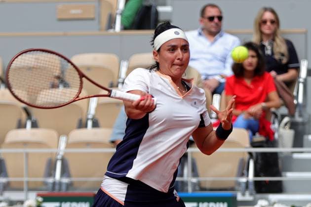 4th June 2024; Roland Garros, Paris, France; 2024 French Open Tennis tournament, Day 10; Ons Jabeur (TUN) plays a forehand against Coco Gauff (USA)  ActionPlus12650736 JonxBromley