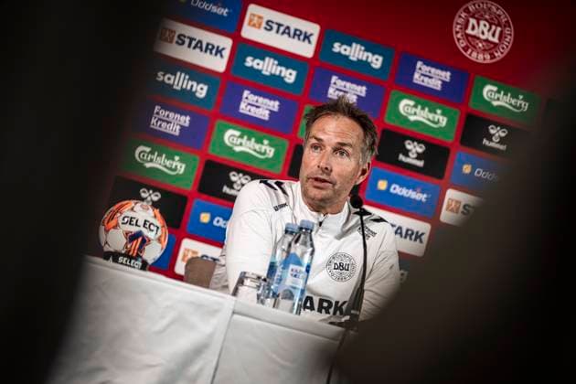 National Coach Kasper Hjulmand during the press conference, PK, Pressekonferenz with the national football team in Helsingoer on Tuesday, June 4, 2024. Denmark will play in Group C at the EM 2024 finals. (Photo: Thomas Traasdahl Scanpix 2024) , Elsinore Denmark Copyright: ThomasxTraasdahl RitzauScanpix ThomasxTraasdahlx spdk20240604-163557-L
