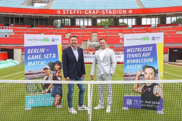 Edwin Weindorfer (CEO der e motion group) und Bartosz Wojszins (Gründer der ecotrans Group), Pressekonferenz Ecotrans Ladies Open WTA, Tennis Damen 500, Berlin, LTTC Rot-Weiß , 04.06.2024,