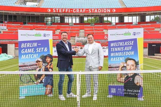 Edwin Weindorfer (CEO der e motion group) und Bartosz Wojszins (Gründer der ecotrans Group), Pressekonferenz Ecotrans Ladies Open WTA, Tennis Damen 500, Berlin, LTTC Rot-Weiß , 04.06.2024,