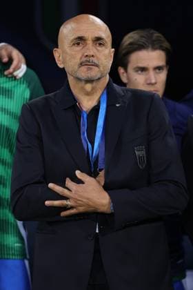 UEFA EUROPEAN FRIENDLY MATCH ITALY VS TURKEY IN BOLOGNA Bologna, Italy 4.06.2024: Luciano Spalletti coach Italy during anthem before Uefa European friendly football match Italy vs Turkey at Stadio Renato Dall™Ara in Bologna. BOLOGNA DALL ARA italy italy Copyright: xmarcoxiacobucci