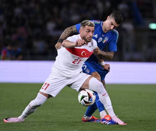 Dc Bologna 04 06 2024 - amichevole Italia-Turchia foto Domenico Cippitelli Image nella foto: Baris Alter Yilmaz-Gianluca Mancini 