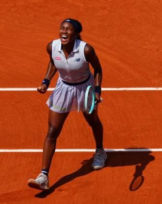 Coco Gauff celebrates her quarter final win French Open Tennis, Day 10, Tennis, Roland Garros, Paris, France - 04 June 2024  Copyright: xJavierxGarcia Shutterstockx 14521933ba