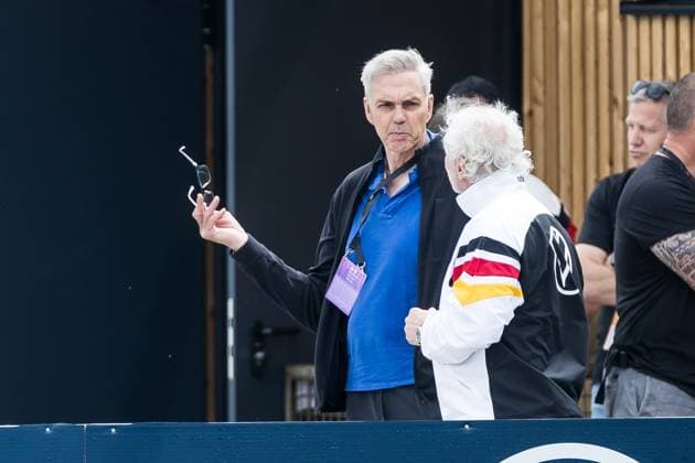 Trainingslager Vorbereitung UEFA EURO 2024 Deutschland; 05.06.2024 Rudi Völler (DFB Direktor A-Nationalmannschaft) unterhält sich mit Gordon Herbert (Bundestrainer Deutschland Basketball Herren) Trainingslager Vorbereitung UEFA EURO 2024 Deutschland - Training; HerzoBase, Herzogenaurach am 05.06.2024 Copyright: xBEAUTIFULxSPORTS Wunderlx