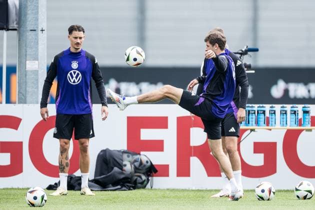 Trainingslager Vorbereitung UEFA EURO 2024 Deutschland; 05.06.2024 Thomas Müller (Deutschland, 13) am Ball Trainingslager Vorbereitung UEFA EURO 2024 Deutschland - Training; HerzoBase, Herzogenaurach am 05.06.2024 Copyright: xBEAUTIFULxSPORTS Wunderlx