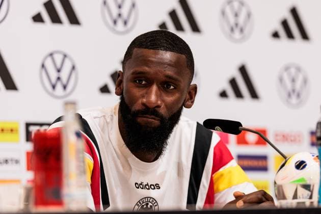 Trainingslager Vorbereitung UEFA EURO 2024 Deutschland; 05.06.2024 Antonio Rüdiger (Deutschland) Trainingslager Vorbereitung UEFA EURO 2024 Deutschland - Pressekonferenz; HerzoBase, Herzogenaurach am 05.06.2024 Copyright: xBEAUTIFULxSPORTS Wunderlx