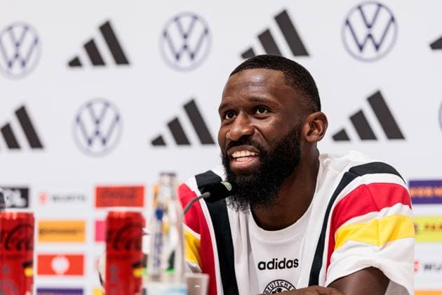Trainingslager Vorbereitung UEFA EURO 2024 Deutschland; 05.06.2024 Antonio Rüdiger (Deutschland) Trainingslager Vorbereitung UEFA EURO 2024 Deutschland - Pressekonferenz; HerzoBase, Herzogenaurach am 05.06.2024 Copyright: xBEAUTIFULxSPORTS Wunderlx