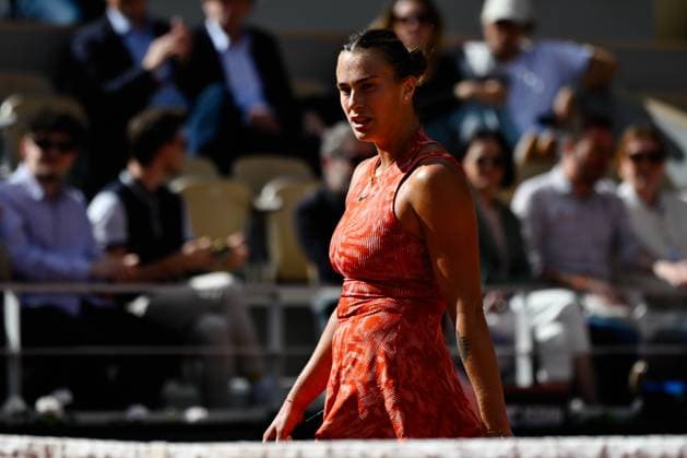 Aryna Sabalenka ( RUS ) reacts during the 2024 French Open at Roland Garros on June 5, 2024 in Paris, France. ( Photo by federico pestellini panoramic ) - TENNIS : Roland Garros 2024 - Internationaux de France - 05 06 2024 FedericoPestellini Panoramic 