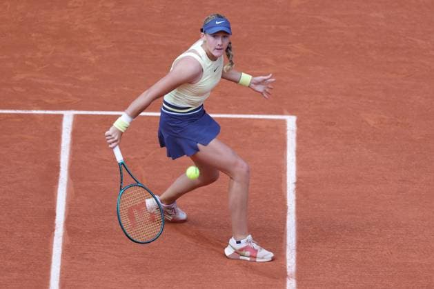 Mirra Andreeva, RUS, during quarterfinals of 2024 French Open at Roland Garros, Paris, 05 06 2024; -