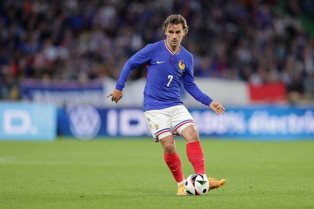 Antoine Griezmann (Frankreich 7) Freisteller, Einzelbild, Aktion, Ganzkörper Fussball, Saison 20223-2024, Freundschaftsspiel, Länderspiel 05.06.2024 Nationalmannschaft Frankreich - Luxemburg (France vs Luxembourg) Stade Saint-Symphorien, Metz