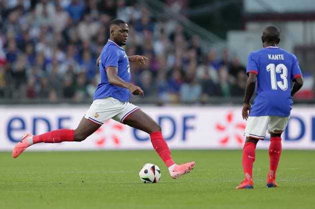 Ibrahima KonatÃ (Frankreich 24) Freisteller, Einzelbild, Aktion, Ganzkörper Fussball, Saison 20223-2024, Freundschaftsspiel, Länderspiel 05.06.2024 Nationalmannschaft Frankreich - Luxemburg (France vs Luxembourg) Stade Saint-Symphorien, Metz