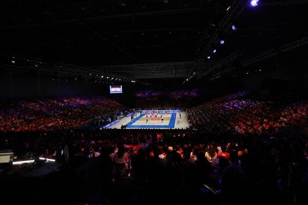 General view, JUNE 5, 2024 - Volleyball : FIVB Volleyball Nations League 2024 Men s Preliminary Round between Japan 3-2 Germany at West Japan General Exhibition Center, Fukuoka, Japan. Noxthirdxpartyxsales  (255514829)