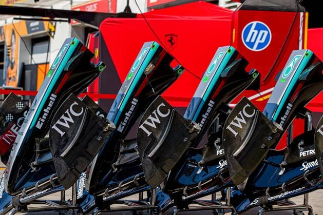 June 5, 2024, Montreal, Quebec, Canada: Mercedes-AMG Petronas F1 Team nosecones and front wings in PitLane - .during Formula 1 Aws Grand Prix du Canada 2024, Montreal, Quebec, Canada, from Jun 6th to 9th - Rounfd 9 of 24 of 2024 F1 World Championship, WM, Weltmeisterschaft Montreal Canada - ZUMAm217 20240605_zsp_m217_014 Copyright: xAlessioxDexMarcox