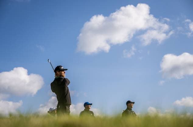240606 And and Jesper Svensson of Sweden during the first round of the 2024 Scandinavian Mixed Golf Tournament on June 6, 2024 in Helsingborg. Photo: Petter Arvidson BILDBYRAN kod PA PA0826 golf scandinavian mixed bbeng volvo car scandinavian mixed Copyright: PETTERxARVIDSON BB240606PA033