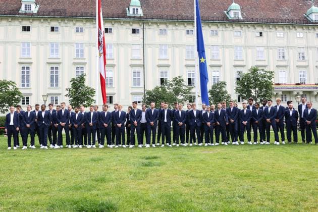 SOCCER - UEFA EURO, EM, Europameisterschaft,Fussball 2024 VIENNA,AUSTRIA,06.JUN.24 - SOCCER - UEFA European Championship, EM, Europameisterschaft preview, farewell ceremony OEFB Team. Image shows the team of AUT.  GEPAxpictures xArminxRauthner