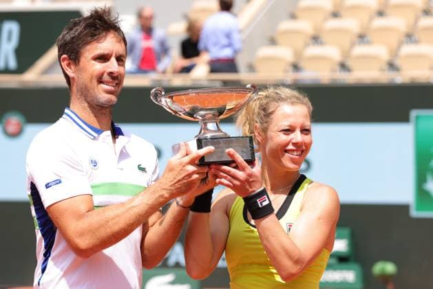 Laura Siegemund, GER, and Edouard Roger-Vasselin, FRA, after mixed doubles final at 2024 French Open at Roland Garros, Paris, 06 06 2024; -