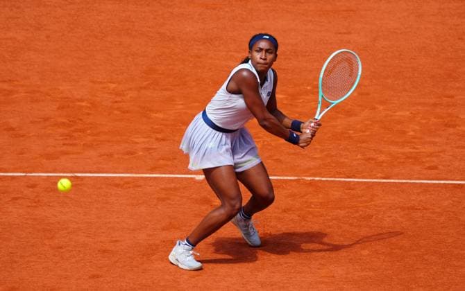 Coco Gauff in semi final action French Open Tennis, Day 12, Tennis, Roland Garros, Paris, France - 06 June 2024  Copyright: xJavierxGarcia Shutterstockx 14521936e