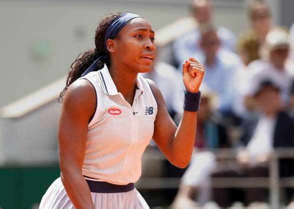 Coco Gauff macht die Faust und jubelt,Jubel, Freude,Emotion, Halbfinale, Semi Final Copyright: xJuergenxHasenkopfx