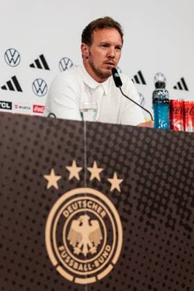 Sport Bilder des Tages Länderspiel: Deutschland - Griechenland: Abschluss-Pressekonferenz Deutschland; 06.06.2024 Julian Nagelsmann (Trainer Deutschland) Länderspiel: Deutschland - Griechenland: Abschluss-Pressekonferenz Deutschland; Borussia Park, Mönchengladbach am 06.06.2024 Copyright: xBEAUTIFULxSPORTS Wunderlx