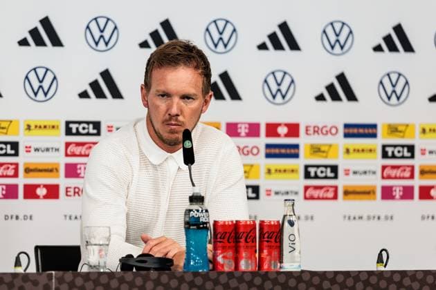Länderspiel: Deutschland - Griechenland: Abschluss-Pressekonferenz Deutschland; 06.06.2024 Julian Nagelsmann (Trainer Deutschland) Länderspiel: Deutschland - Griechenland: Abschluss-Pressekonferenz Deutschland; Borussia Park, Mönchengladbach am 06.06.2024 Copyright: xBEAUTIFULxSPORTS Wunderlx