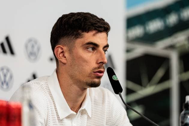 Länderspiel: Deutschland - Griechenland: Abschluss-Pressekonferenz Deutschland; 06.06.2024 Kai Havertz (Deutschland, 7) Länderspiel: Deutschland - Griechenland: Abschluss-Pressekonferenz Deutschland; Borussia Park, Mönchengladbach am 06.06.2024 Copyright: xBEAUTIFULxSPORTS Wunderlx