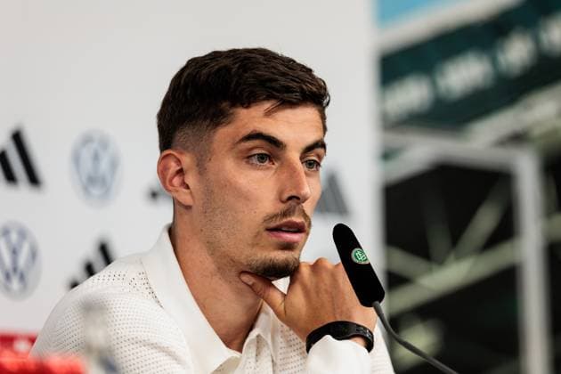 Länderspiel: Deutschland - Griechenland: Abschluss-Pressekonferenz Deutschland; 06.06.2024 Kai Havertz (Deutschland, 7) Länderspiel: Deutschland - Griechenland: Abschluss-Pressekonferenz Deutschland; Borussia Park, Mönchengladbach am 06.06.2024 Copyright: xBEAUTIFULxSPORTS Wunderlx