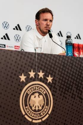 Länderspiel: Deutschland - Griechenland: Abschluss-Pressekonferenz Deutschland; 06.06.2024 Julian Nagelsmann (Trainer Deutschland) Länderspiel: Deutschland - Griechenland: Abschluss-Pressekonferenz Deutschland; Borussia Park, Mönchengladbach am 06.06.2024 Copyright: xBEAUTIFULxSPORTS Wunderlx