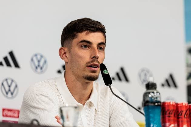 Länderspiel: Deutschland - Griechenland: Abschluss-Pressekonferenz Deutschland; 06.06.2024 Kai Havertz (Deutschland, 7) Länderspiel: Deutschland - Griechenland: Abschluss-Pressekonferenz Deutschland; Borussia Park, Mönchengladbach am 06.06.2024 Copyright: xBEAUTIFULxSPORTS Wunderlx