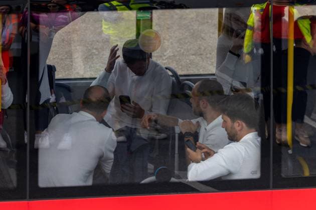 Abreise DFB-Team zum Länderspiel nach Düsseldorf Abreise der DFB-Fußball-Nationalmannschaft vom Flughafen Nürnberg nach Düsseldorf. In Mönchengladbach findet am 07.06.2024 das letzte Länderspiel Deutschland gegen Griechenland vor dem Beginn der Fußball-Europameisterschaft 2024 statt Nürnberg Flughafen Bayern Deutschland
