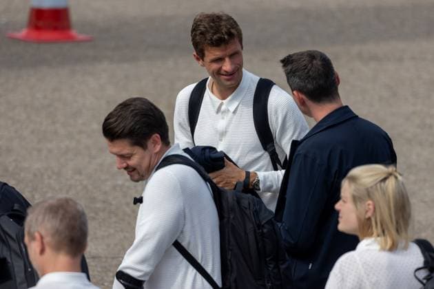 Abreise DFB-Team zum Länderspiel nach Düsseldorf Abreise der DFB-Fußball-Nationalmannschaft vom Flughafen Nürnberg nach Düsseldorf. In Mönchengladbach findet am 07.06.2024 das letzte Länderspiel Deutschland gegen Griechenland vor dem Beginn der Fußball-Europameisterschaft 2024 statt Nürnberg Flughafen Bayern Deutschland