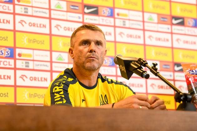WARSZAWA 06.06.2024 KONFERENCJA PRASOWA REPREZENTACJI UKRAINY PRZED MECZEM POLSKA-UKRAINA--- UKRAINE FOOTBALL national team, Nationalteam press conference, PK, Pressekonferenz IN WARSAW BEFORE THE MATCH POLAND - UKRAINE SERHIJ REBROW FOT. JACEK PRONDZYNSKI FOTOPYK NEWSPIX.PL --- Newspix.pl  240606JAC034