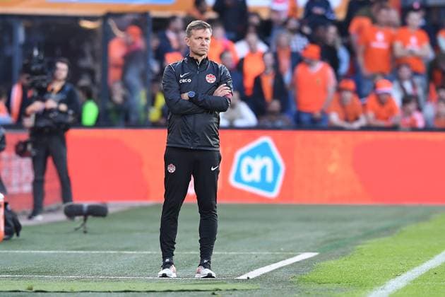 Fußball Länderspiel Niederlande - Kanada am 06.06.2024 im Feyenoord Stadium in Rotterdam Jesse Marsch ( Trainer Cheftrainer Kanada )