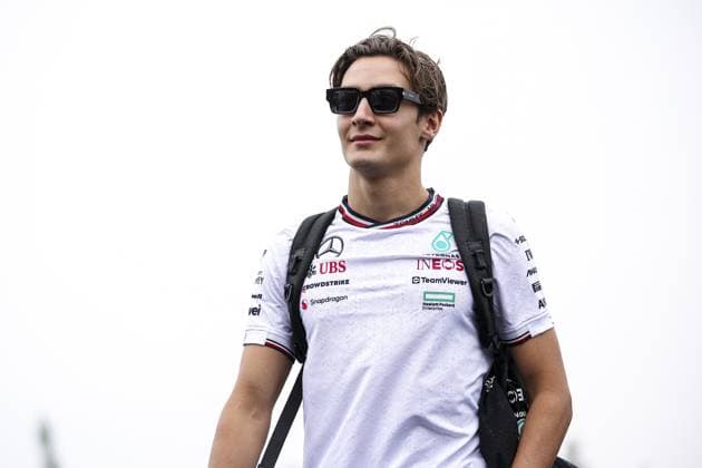 RUSSELL George (gbr), Mercedes AMG F1 Team W15, portrait during the Formula 1 AWS Grand Prix du Canada 2024, 9th round of the 2024 Formula One World Championship, WM, Weltmeisterschaft from June 07 to 09, 2024 on the Circuit Gilles Villeneuve, in MontrÃ al, Canada - F1 - CANADIAN GRAND PRIX 2024 DPPI Panoramic  240606_R09_CANADA_DP_EA020641