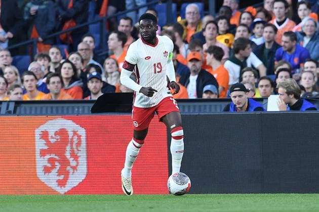 Fußball Länderspiel Niederlande - Kanada am 06.06.2024 im Feyenoord Stadium in Rotterdam Alphonso Davies ( Kanada )