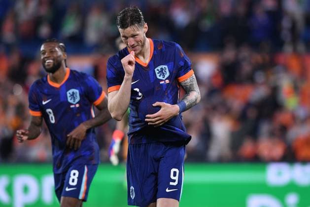 Fußball Länderspiel Niederlande - Kanada am 06.06.2024 im Feyenoord Stadium in Rotterdam Torjubel zum 3:0 durch Wout Weghorst ( Niederlande )