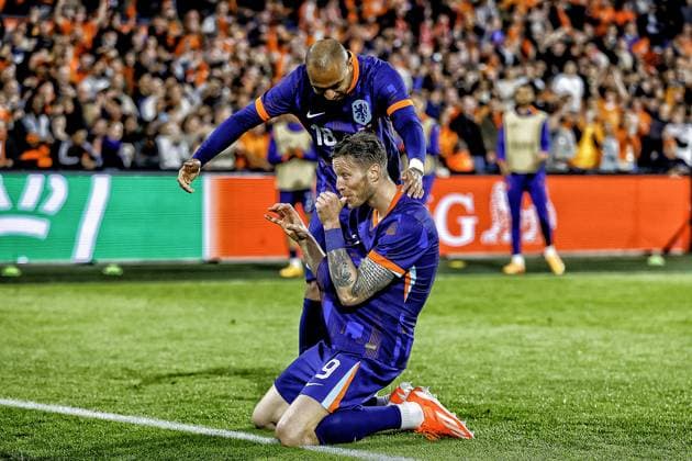 ROTTERDAM, 06-06-2024, Stadium de Kuip, Friendly match between Netherlands and Canada.player Netherlands Wout Weghorst celebrates after scoring 3-0 Netherlands - Canada (friendly)  x25433071x Copyright: