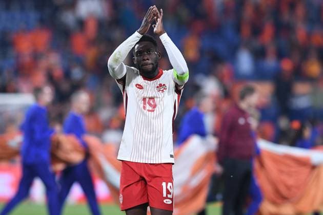 Fußball Länderspiel Niederlande - Kanada am 06.06.2024 im Feyenoord Stadium in Rotterdam Alphonso Davies ( Kanada )
