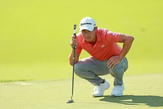 The Memorial Tournament Collin Morikawa of the United State lines up his putt on the 18th green during Day One of The Memorial Tournament presented by Workday at Muirfield Village Golf Club in Dublin, Ohio, USA on Thursday, June 6, 2024. Dublin Ohio United States  Copyright: xJorgexLemusx originalFilename:lemus-thememor240606_npBC4.jpg