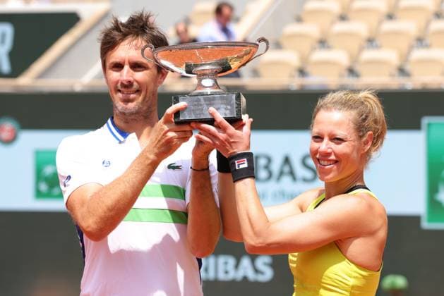 Laura Siegemund, GER, and Edouard Roger-Vasselin, FRA, after mixed doubles final at 2024 French Open at Roland Garros, Paris, 06 06 2024; -
